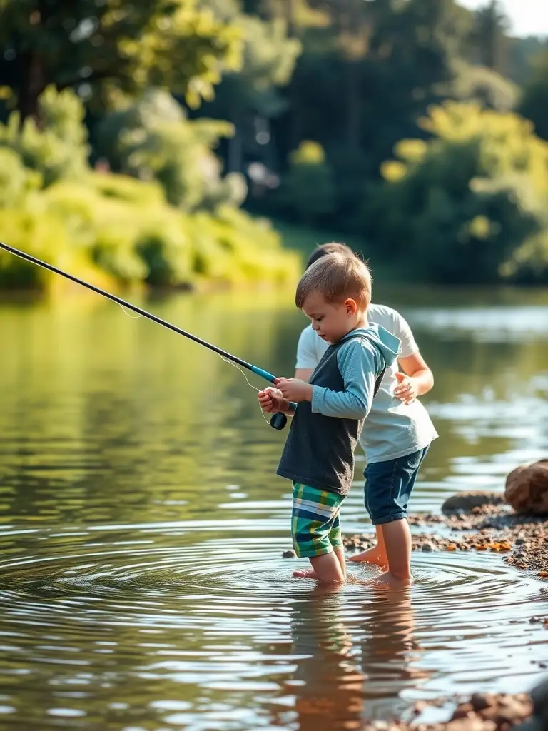 A group of children learning to fish at a CDPS19-organized event, focusing on education and responsible angling.